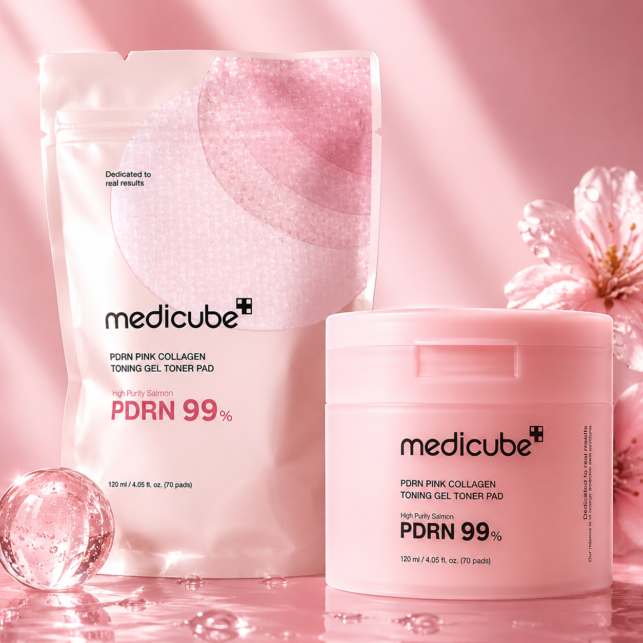 Medicube PDRN Pink Collagen Toner Pads – 70 PCS 💗